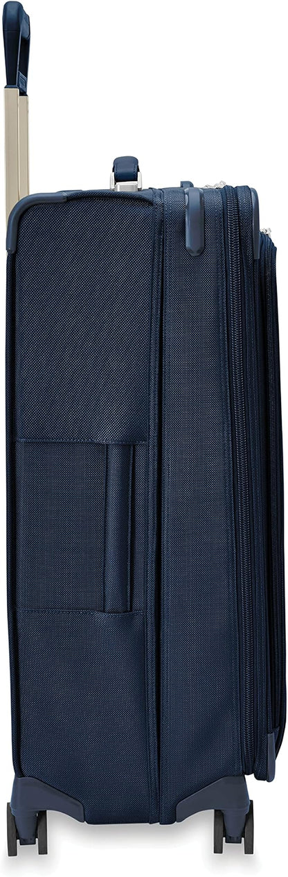 Briggs & Riley 29" Large Expandable Spinner - Checked Luggage for Travel, Suitcases with Wheels, Softside Rolling Bag for Men & Women, Self-Repairing Zipper - Baseline Collection, Navy