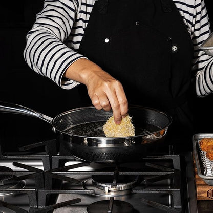 HexClad Hybrid Nonstick 10-Inch Wok with Stainless Steel Lid, Stay-Cool Handle, Dishwasher-Friendly, Oven-Safe Up to 900°F, Induction Ready, Compatible with All Cooktops
