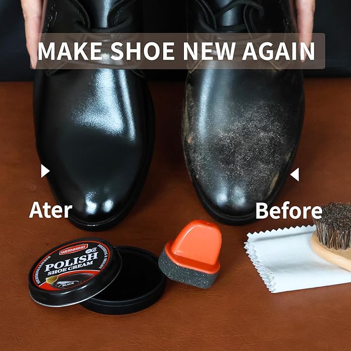 Black Brown Shoe Polish Kit Saddle Soap Mink Oil Leather Boot Shoe Shine Kit Conditioner Cream Wax Care Clearner Set