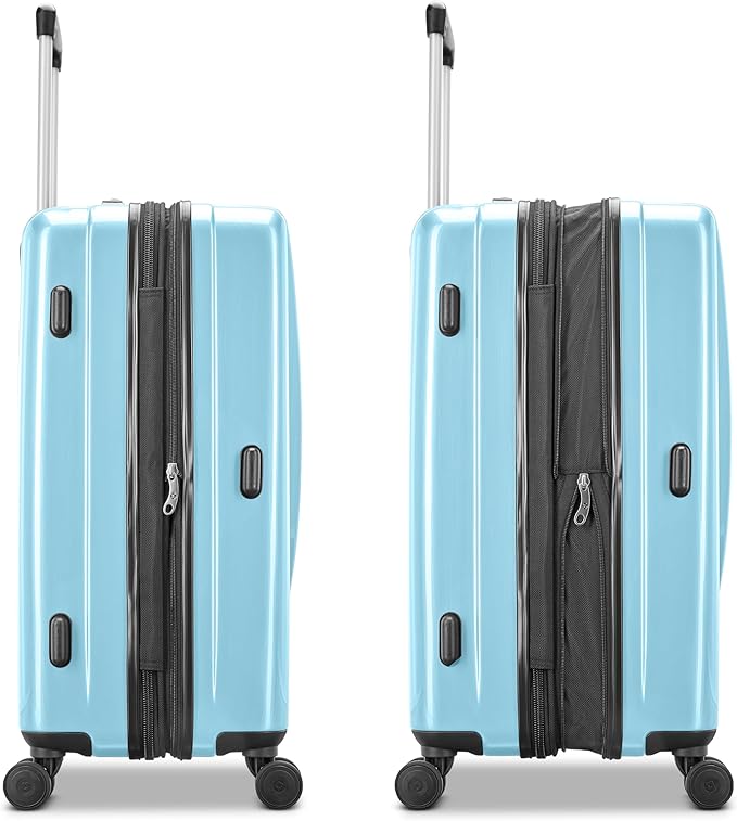 Samsonite Winfield 2 Hardside Expandable Luggage with Spinner Wheels, Ice Blue, Checked-Large 28-Inch