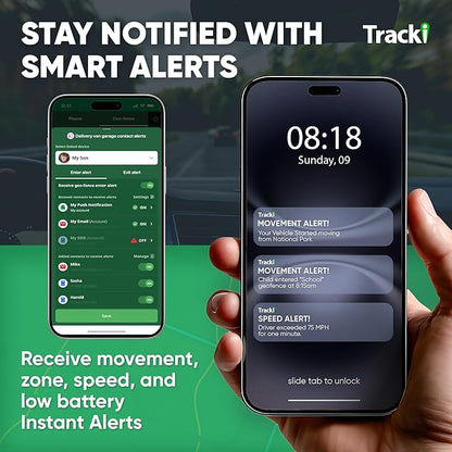 Tracki GPS Tracker for Vehicles – Real-Time 4G LTE Assets & Car Tracking Device with App, Magnetic Mount, Compact Design, Worldwide Coverage – iOS & Android (Subscription Required)