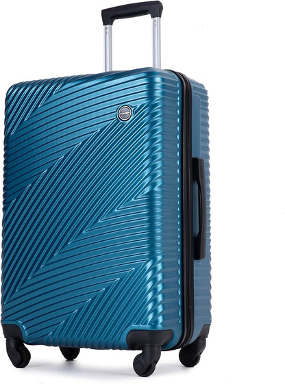 Luggage Sets 3 Piece, Hardside PC ABS Suitcase Set with Spinner Wheels, Lightweight Travel Carry-on and Checked Luggage, 3-Piece Set(20/24/28), Turquoise Blue