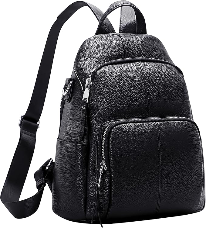 ALTOSY Soft Leather Backpack Purse For Women -theft Backpacks Versatile Shoulder Bag（S81 Black）