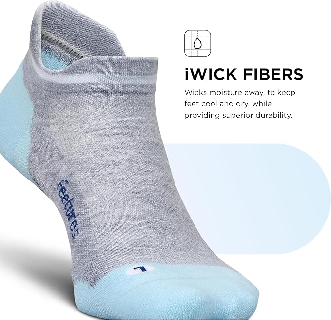 Feetures Elite Max Cushion No Show Tab Ankle Socks - Sport Sock with Targeted Compression
