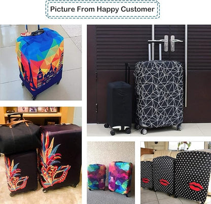 Explore Land Travel Luggage Cover Suitcase Protector Fits 23-26 Inch Case (Carnival, M)