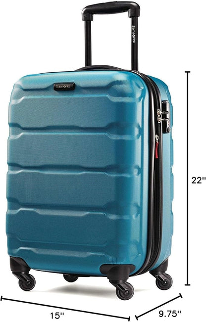 Samsonite Omni PC Hardside Expandable Luggage with Spinner Wheels, Caribbean Blue, Carry-On 20-Inch