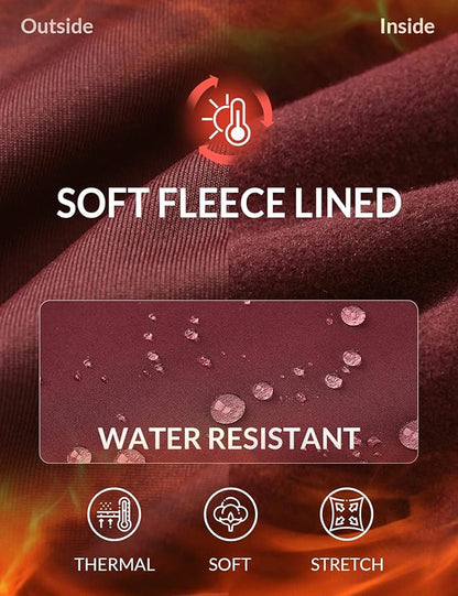 baleaf Women's Fleece Lined Pants Winter Thermal Travel Pants Water Resistant Cold Weather Golf Hiking Pockets Work