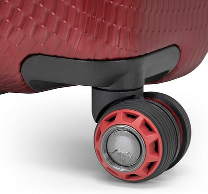 Traveler's Choice Maxporter II 22" Hardside Polycarbonate Spinner Carry-On Luggage, USB Port, TSA Lock, Red