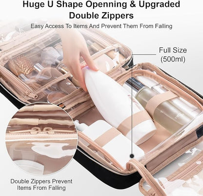 Everfun Hanging Travel Toiletry Bag Christmas Gifts for Women Traveling With Leakproof Compartment Makeup Cosmetic Organizer Dopp Kit Travel Accessories Essentials Must Have