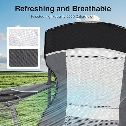 HIGH POINT SPORTS Oversized Portable Mesh Camping Folding Chair
