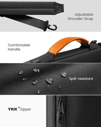 tomtoc 360 Protective Laptop Shoulder Bag for 15.6 Inch Lenovo IdeaPad Gaming 3, Acer Nitro 5 Gaming Laptop, ASUS 15.6-16 Inch ASUS Strix G16/G15, Dell XPS 17, Water-Resistant Accessory Carrying Case