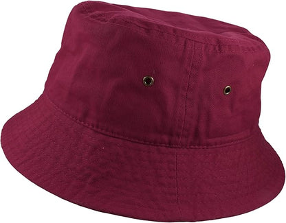 Gelante Solid Color 100% Cotton Bucket Hat for Women and Men Packable Travel Summer Beach Hat
