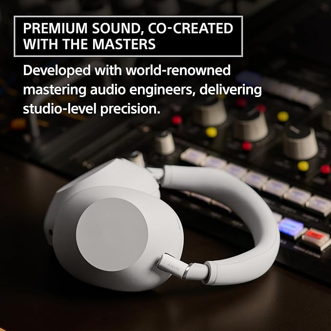 Sony WH-1000XM6 The Best Noise Canceling Wireless Headphones, HD NC Processor QN3, 12 Microphones, Adaptive NC Optimizer, Mastered by Engineers, Studio-Quality, 30-Hour Battery, Platinum Silver