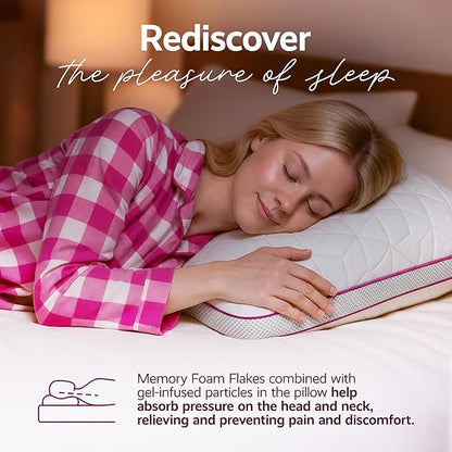 IWS I WANNA SLEEP Snow® Touch Adjustable Pillow, Neck Support, Queen Size Bed Pillows for Sleeping, Gel Cross Cut Memory Foam for Side Sleepers