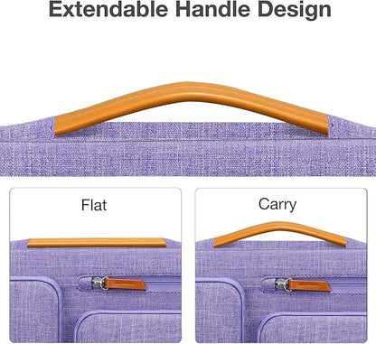 MOSISO 360 Protective Laptop Case 16 inch, 15-15.6 inch Laptop Sleeve Compatible with MacBook Pro 16, HP, Acer, Dell, Lenovo, ASUS, Side Open Carrying Case with 4 Zipper Pockets&Handle, Purple