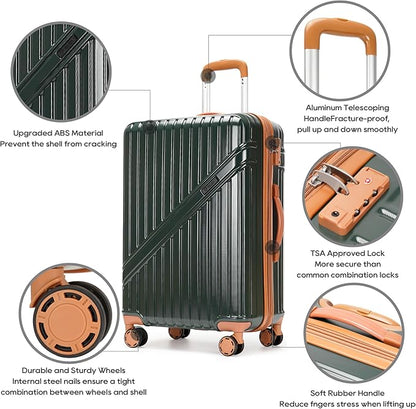 PRIMICIA GinzaTravel Luggage Sets 3-Piece Expandable Suitcases with Wheels PC+ABS Durable Hardside Luggage sets TSA lock