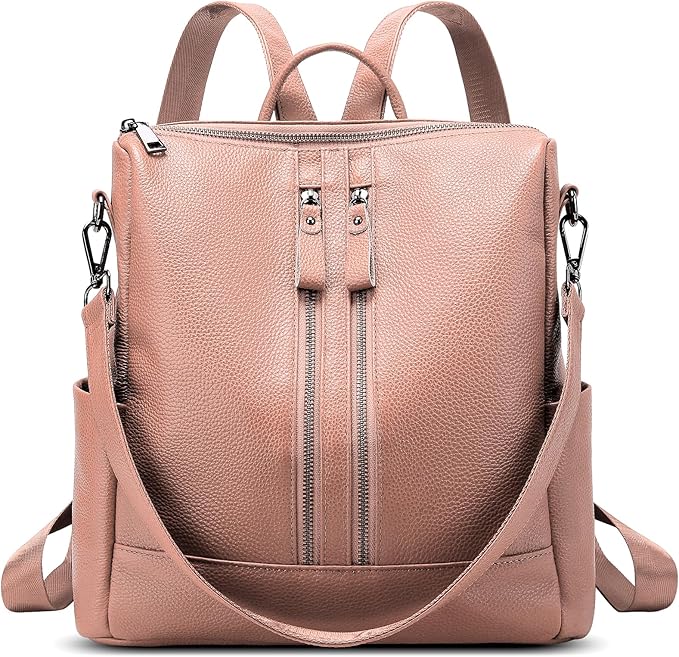 Genuine Leather Backpack Purse for Women: Fashion Ladies Convertible Backpack Designer Shoulder Handbag for Travel