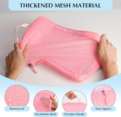 Lightweight Compression Packing Cubes for Suitcases, Compressible Expandable Travel Packing Organizer with Clear Toiletries and Backpack Bag, Travel Essentials for Carry on Luggage 7 Set