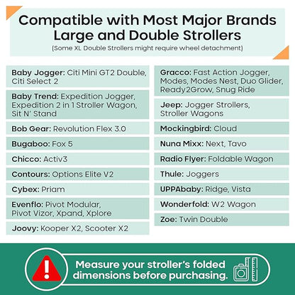 reperkid Large Stroller Bag for Airplane Travel, Black & Red, 47" H x 24" W x 15" D, Fits Most Large, Single, Double, Jogging Strollers – Premium Waterproof Cover, Adjustable Shoulder Straps