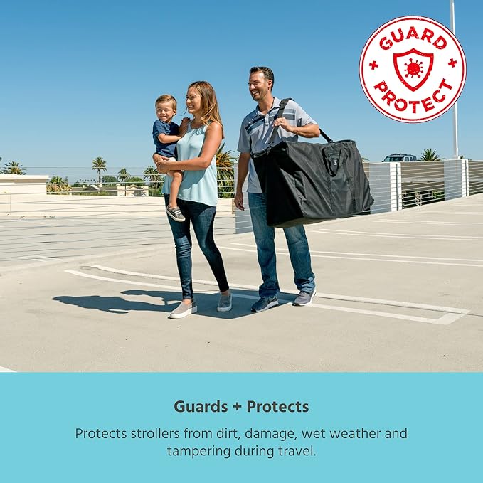 J.L. Childress Standard & Dual Stroller Bag - Travel Bag for Airplane, Fits Most Single & Double Baby Strollers, Airport Accessories for Gate or Baggage Check, Adjustable Strap - X-Large, Unpadded