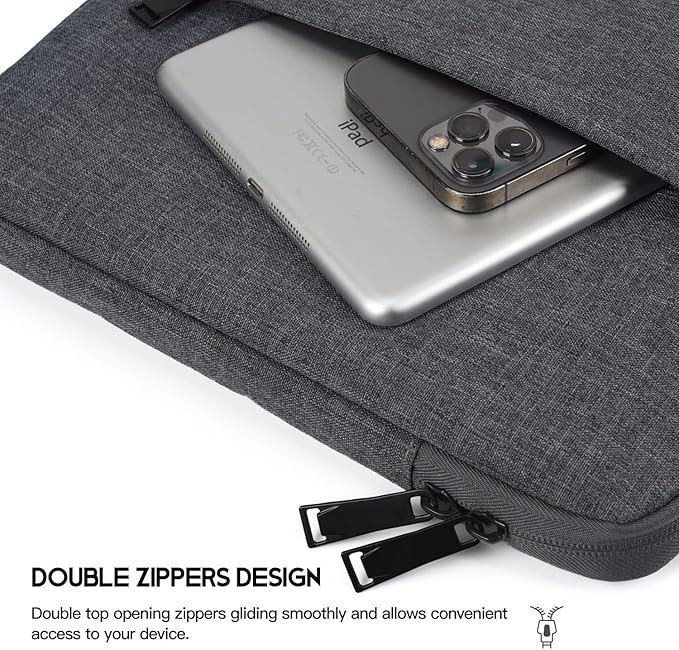 15 inch Laptop Sleeve Case for 2025 2024 MacBook Air 15 inch with Apple M2 M3 M4 Chip A2941 A3114 A3241, Water-Resistant Shockproof Carrying Bag Cover -Space Gray