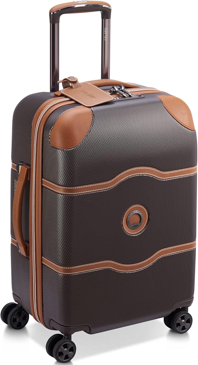 DELSEY PARIS Chatelet Air 2.0 Hardside Luggage with Spinner Wheels, Chocolate Brown, Carry on 20 Inch