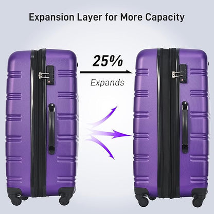 Merax Luggage Sets 13 Piece Suitcase Set 16/20/24/28 IN,Carry on Luggage and Travel Bag TSA Lock Expandable,Hard Case Luggage with Spinner Wheels,Purple