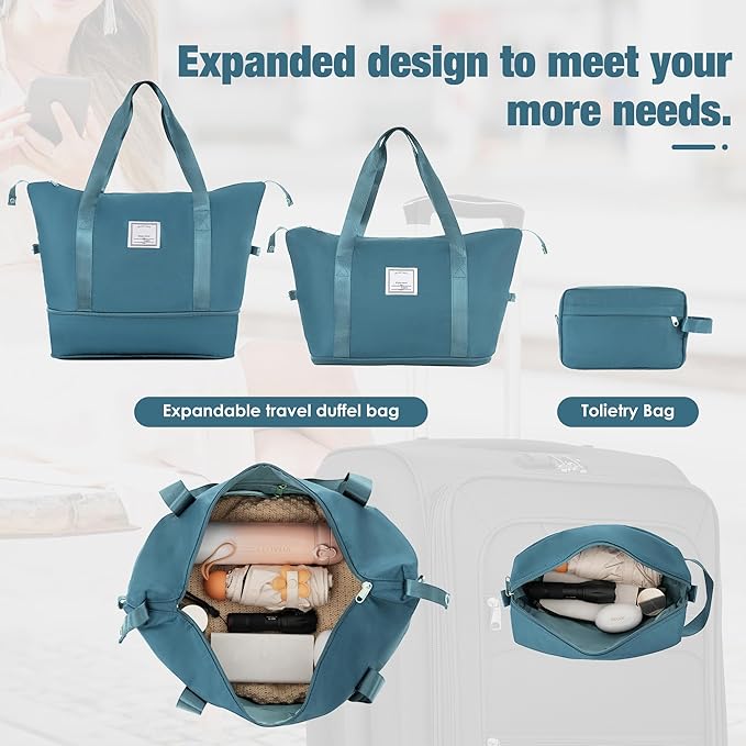 Luggage Sets 5 Piece Softside Expandable Lightweight Durable Softshell Suitcase Sets Spinner Wheels TSA Lock