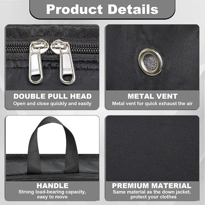 Extra Large Compression Packing Cubes for Travel Essentials, 2 Pack Expandable Travel Cubes for Packing Bags Suitcase Organizer, Black