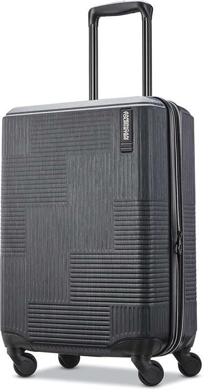 American Tourister Stratum XLT Expandable Hardside Luggage with Spinner Wheels, Jet Black, Carry-On 21-Inch
