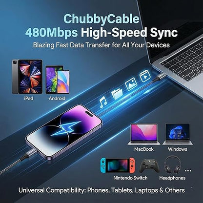 240W Braided Fast Charge Cable with Built-in Phone Stand 65W A-C Charger Cable 2-in-1 Invisible Holder Foldable Charger Cable (65w USB to Type-c)