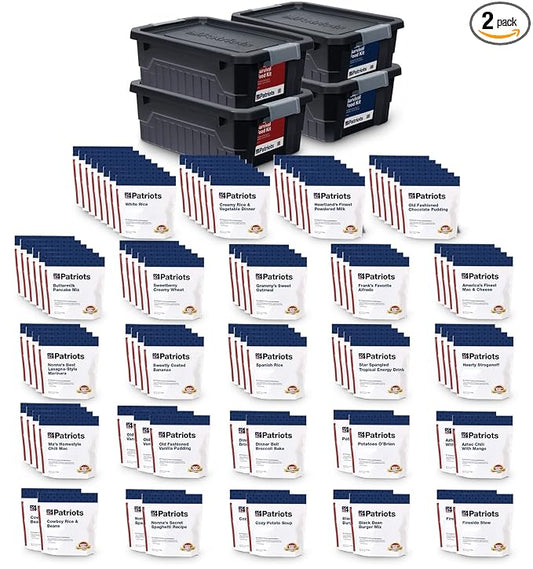 4Patriots 6-Month Survival Food Kit: Emergency Food Supply Designed to Last 25 Years, 1,376 Servings