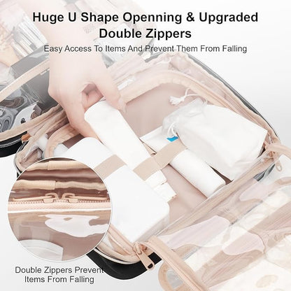 Everfun Hanging Travel Toiletry Bag Christmas Gifts for Women Traveling With Leakproof Compartment Makeup Cosmetic Organizer Dopp Kit Travel Accessories Essentials Must Have