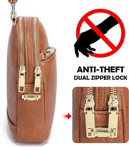 INICAT RFID Blocking Sling Bag,Anti Theft Crossbody Bags for Women,Travel Gifts Cross Body Purses Vegan Leather