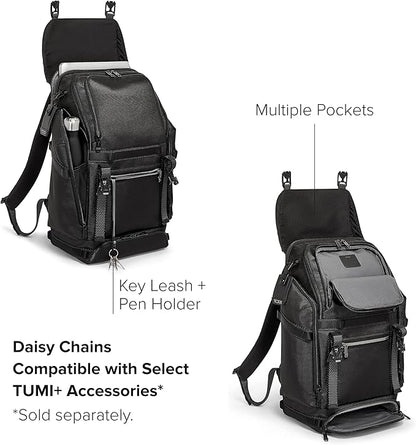 TUMI - Alpha Bravo Expedition Flap Backpack - Large Carry On Backpack - 21.0" X 12.5" X 7.5" - Fits up to 17" Laptop - Black