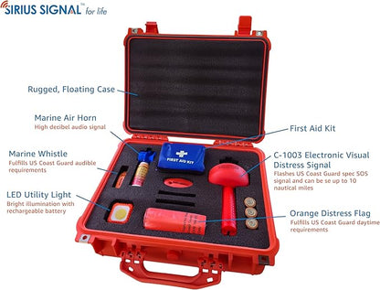 Sirius Signal MK-1001 Boating Safety and Emergency SOS Kit - Complete Visual, Audible, and First Aid System - USCG Approved