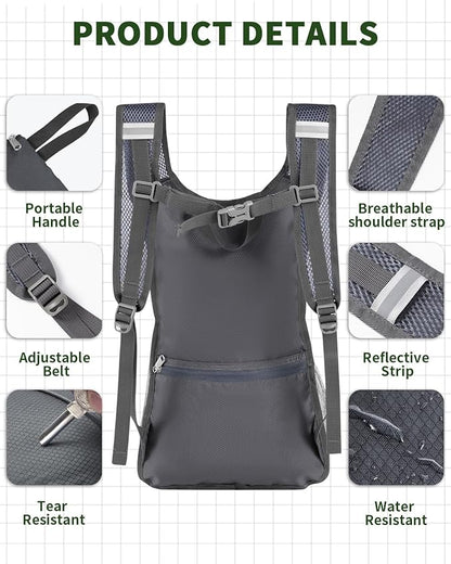 15L Lightweight Packable Hiking Backpack Water Resistant Foldable Daypack for Hiking Travel Cycling Outdoor Sports