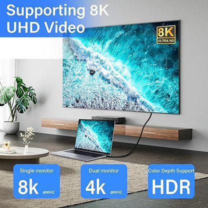30CM USB 4.0 Type C Male to Male 90 Degree Cable, 240W Fast Charge, 40Gbps Data & 8K@60Hz Video, Compatible with Laptops, Phones, Tablets & More