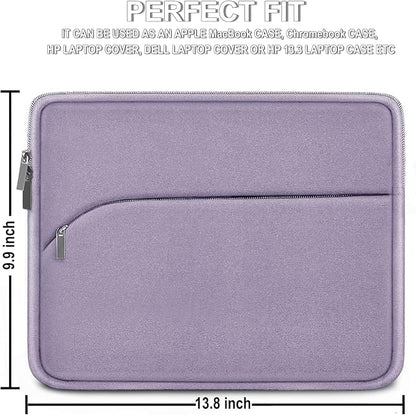 Laptop Sleeve Case 13.3 inch, Portable Monitor Protective Laptop Case with Front Pocket Computer Bag Compatible with MacBook Air Pro 13.3 inch 14 inch, Dell, HP, Lavender