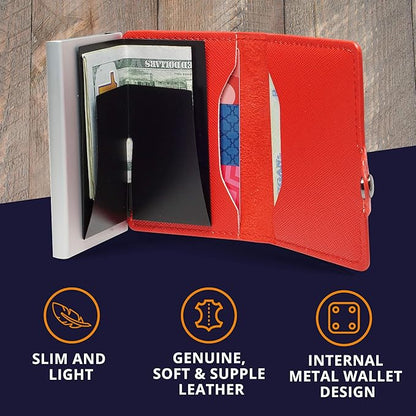 Conceal Plus Small RFID Wallet for Women, Slim Compact RFID Blocking Credit Card Holder Womens Wallet, Smart Pop Up Minimalist Card Case, Holds 4-6 Standard Cards Plus Cash & ID, Compact Travel Wallet
