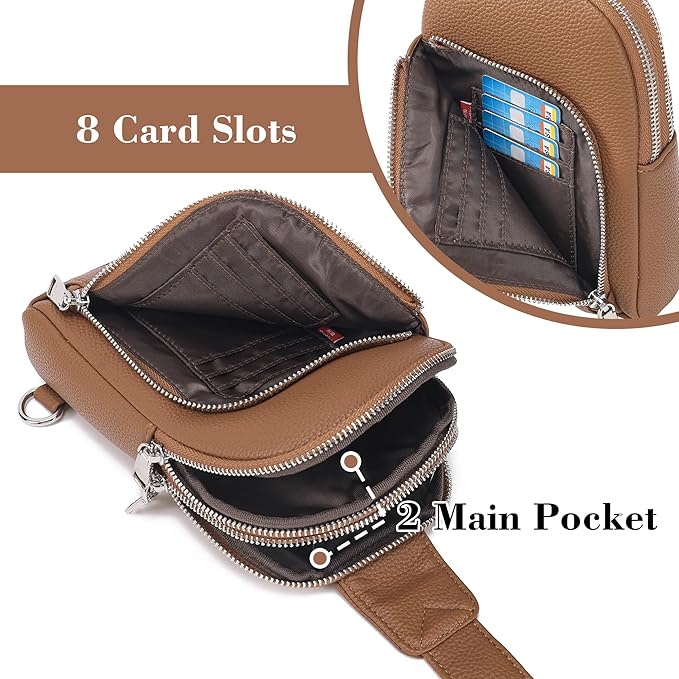 INICAT RFID Blocking Sling Bag,Anti Theft Crossbody Bags for Women,Travel Gifts Cross Body Purses Vegan Leather