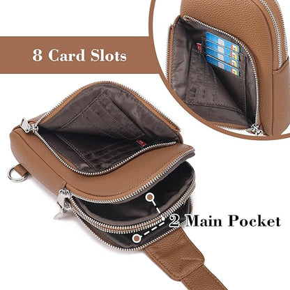 INICAT RFID Blocking Sling Bag,Anti Theft Crossbody Bags for Women,Travel Gifts Cross Body Purses Vegan Leather