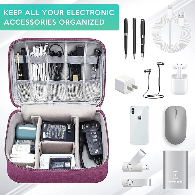 Electronics Organizer Travel Cable Organizer Bag Waterproof Portable Digital Storage Bag Electronic Accessories Case Cable Charger Organizer Case
