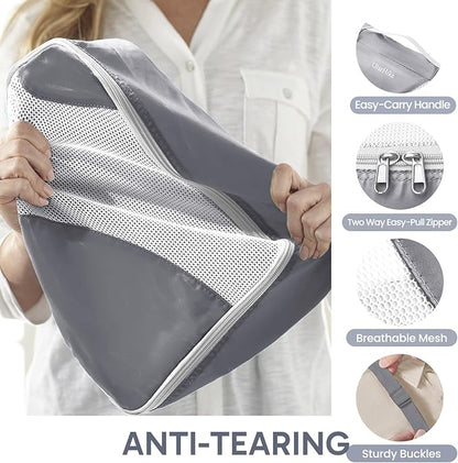 ALL INCLUDED 10 Set Durable Packing Cubes for Suitcases,OlarHike Essentials for Travel,UPGRADED Anti-Tear Stitching, NEW Improved Luggage Packing Organizers for Travel Accessories (Ash)