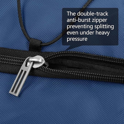 110L Expandable to 140L 32” Foldable Oxford Soft-Sided Rolling Duffle Bag with 2 Heavy-Duty Wheels,3 Large Compartments,Adjustable Shoulder Strap and Attached Organizer Pouch,Navy Blue