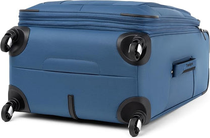 Travelpro Maxlite 5 Softside Expandable Luggage with 4 Spinner Wheels, Lightweight Suitcase, Men and Women, Ensign Blue, Checked-Medium 25-Inch
