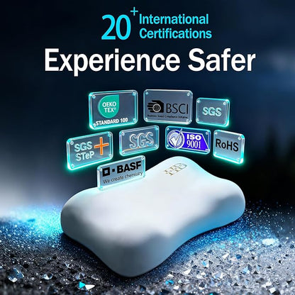 Cervical Neck Pillow for Neck Pain Relief- Memory Foam Pillow for Side and Back Sleepers, BASF Support with Ergonomic Pillow