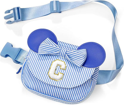 Daughter Gifts - Birthday Gifts for 3 4 5 6 7 8 9 10 11 12 13 Year Old Girls, Initial Fanny Pack Crossbody Bag Belt Bag Purse for Teen Girls Blue C