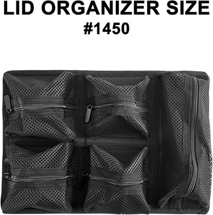 UPGRADED LAFENLIN Lid Organizer for Pelican 1450 Case, 5 Mesh Pockets Storage Organizer, Fits Camera Cases, Diving Dry Boxes, Hard Cases & Toolboxes, Includes Screws & Velcro, Durable, Thickening Mesh