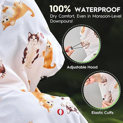 Bruvoalon 3-in-1 Rain Poncho with 1/4 Zip & Chest Pocket, Waterproof, Sunshade, Ground Mat for Adults & Youth Emergency